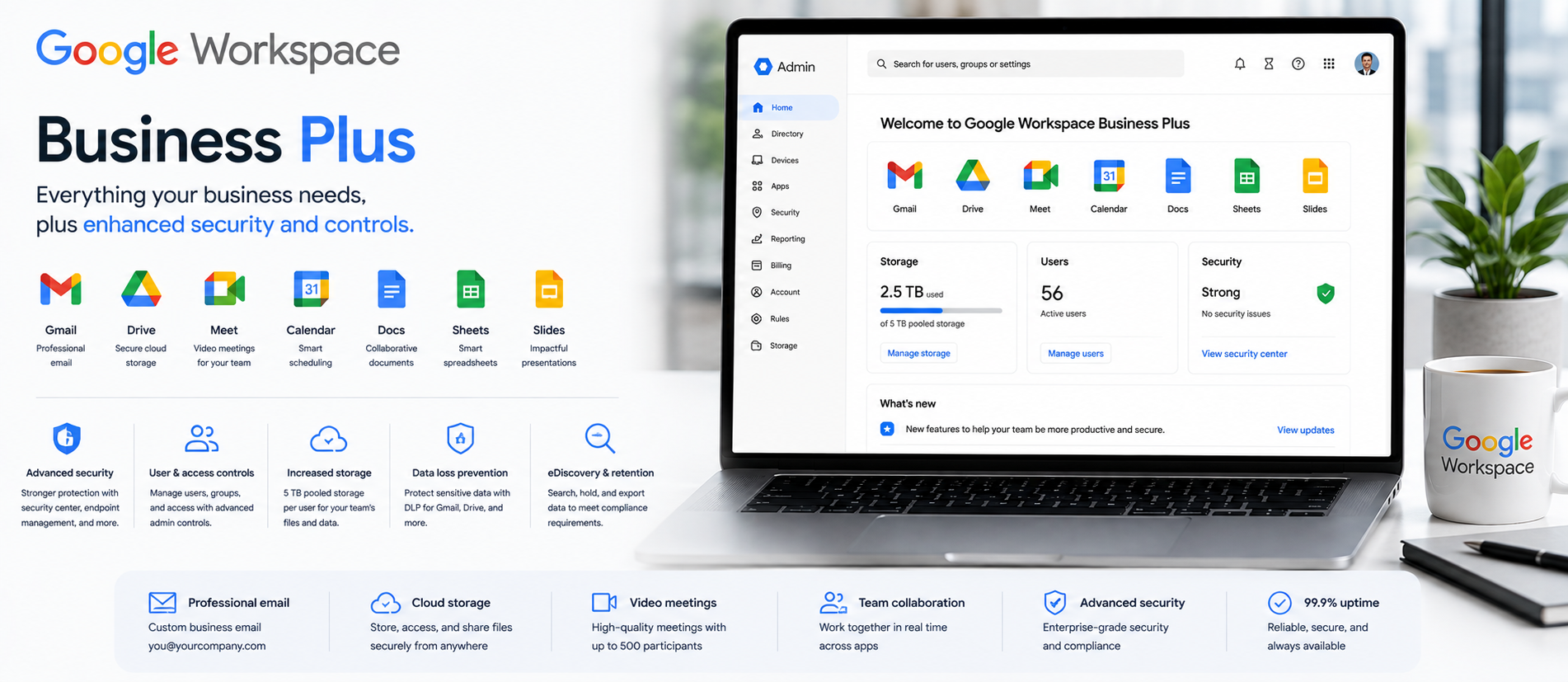 Google Workspace Business Plus Concept Graphic - Buy Genuine License Online | Software License Hub