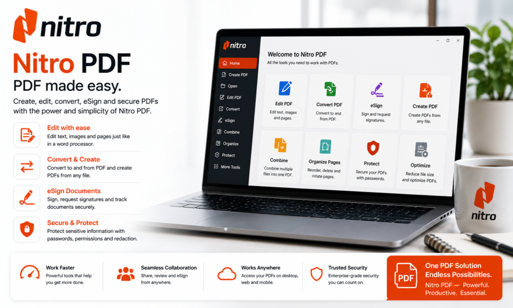 Nitro PDF Logo Banner - Buy Genuine License Online | Software License Hub