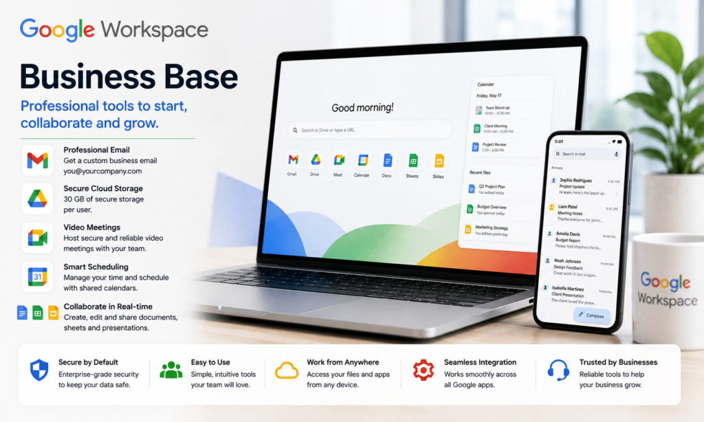 Google Workspace Business Base Concept Graphic - Buy Genuine License Online | Software License Hub