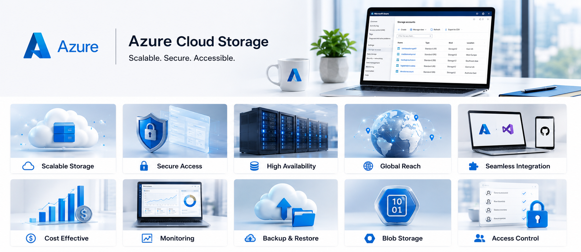 Azure Cloud Storage Dashboard Interface - Buy Genuine License Online | Software License Hub