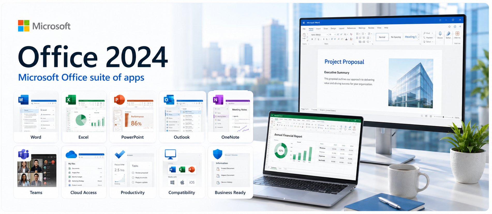 Office 2024 Logo Banner - Buy Genuine License Online | Software License Hub