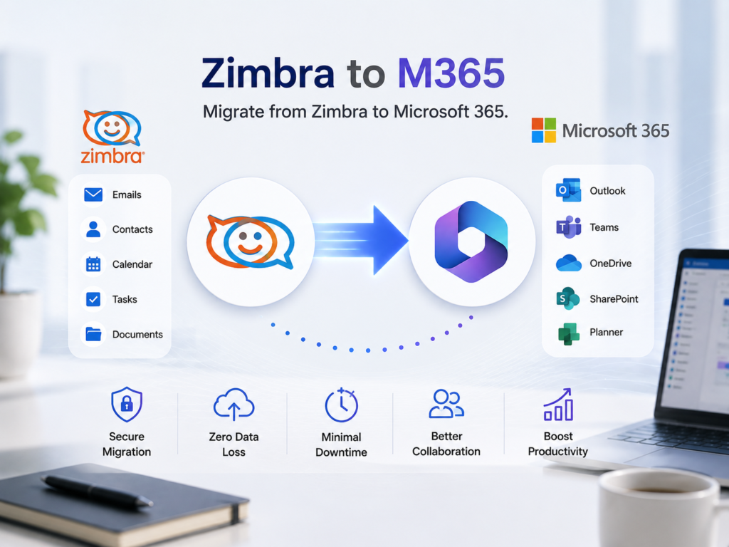 Zimbra to Microsoft 365 Migration Migration Promotional Banner - Software License Hub