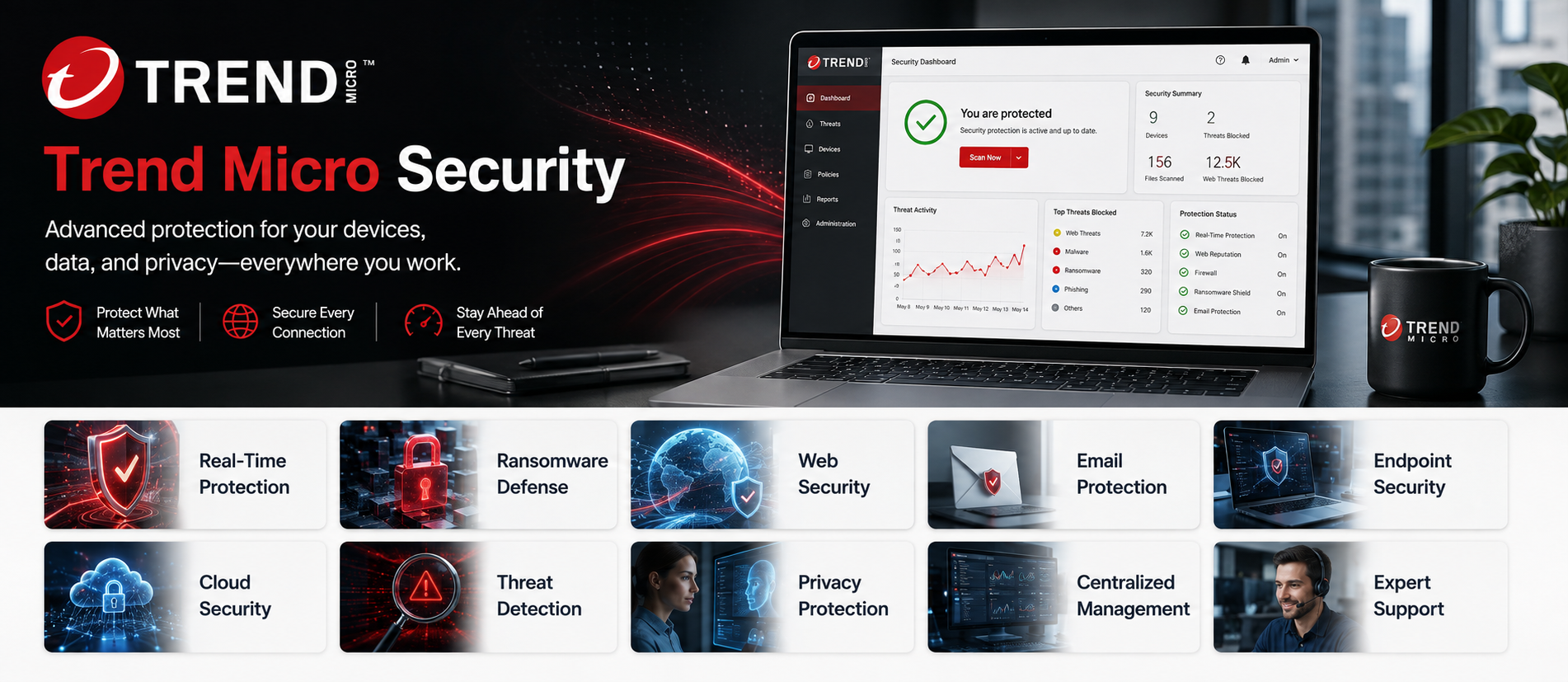 Trend Micro Concept Graphic - Buy Genuine License Online | Software License Hub