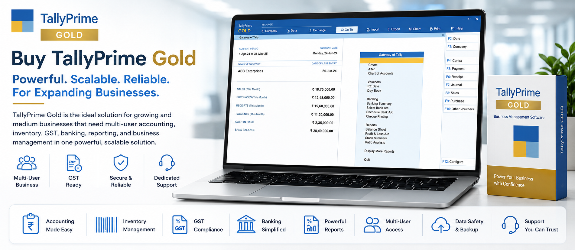 Buy TallyPrime Gold Dashboard Interface - Buy Genuine License Online | Software License Hub