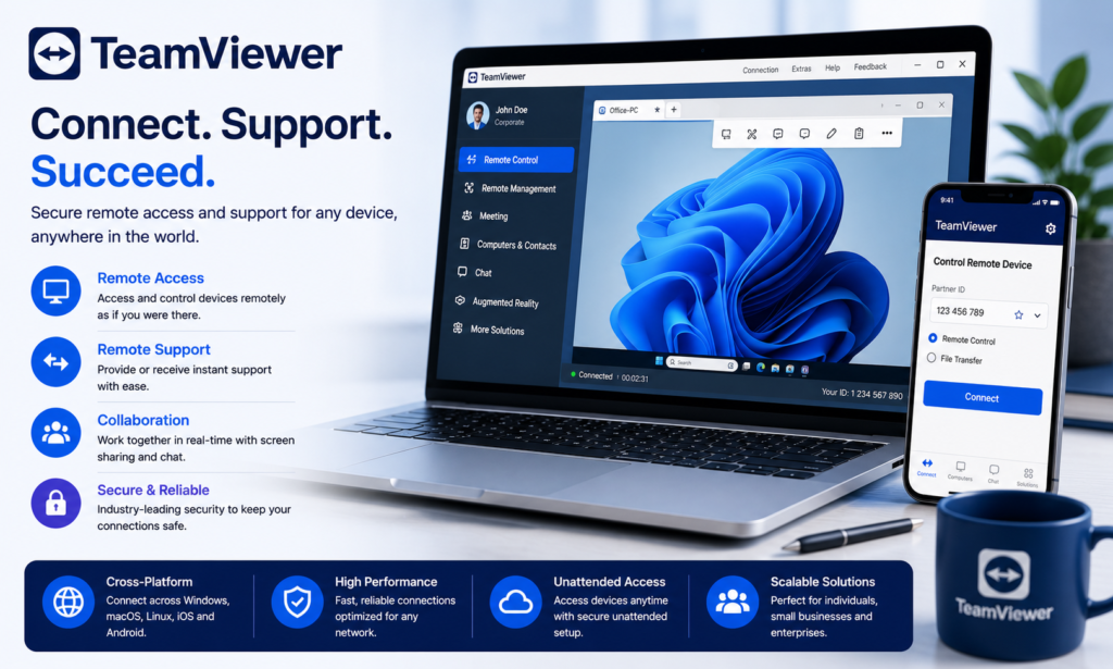 TeamViewer Concept Graphic - Buy Genuine License Online | Software License Hub