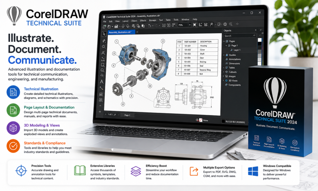 Coreldraw Technical Suite Concept Graphic - Buy Genuine License Online | Software License Hub