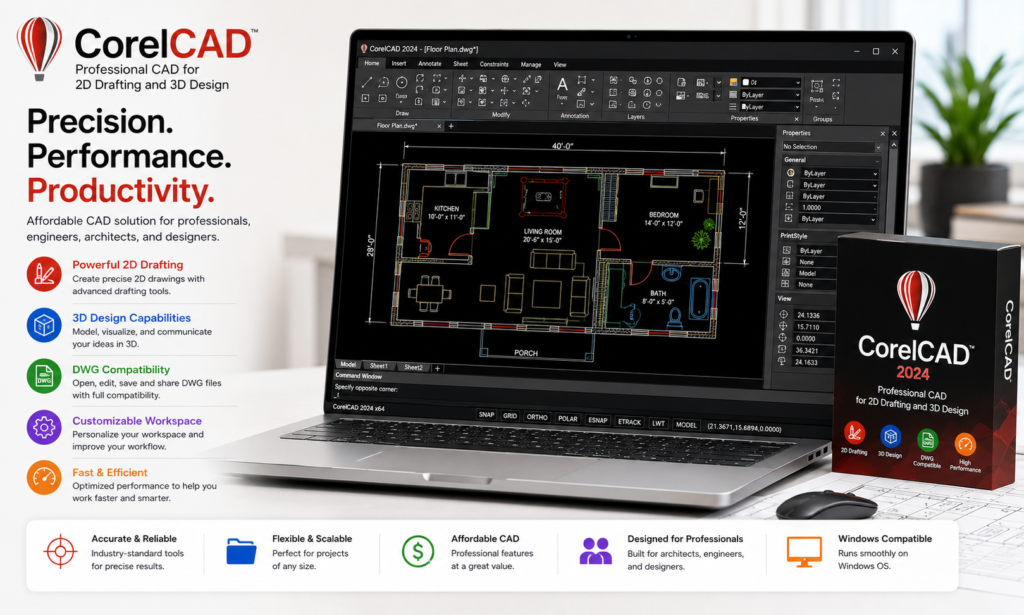CorelCAD Dashboard Interface - Buy Genuine License Online | Software License Hub