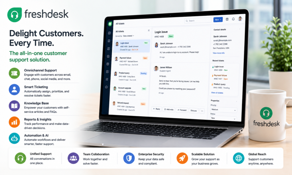 Freshdesk Support Dashboard Interface - Buy Genuine License Online | Software License Hub