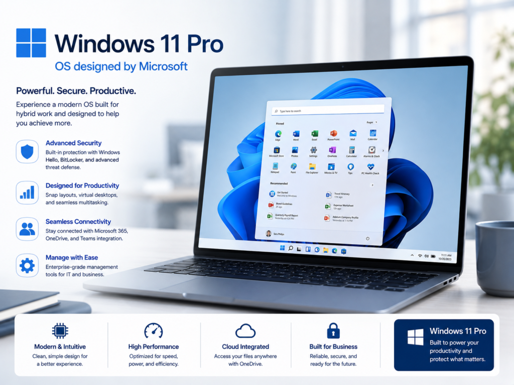 Windows 11 Pro Concept Graphic - Buy Genuine License Online | Software License Hub